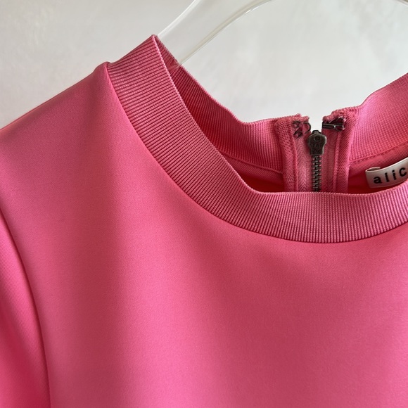 Alice & Olivia Keanna Asymmetrical Fringe Dress in Calypso Pink - Picture 7 of 8